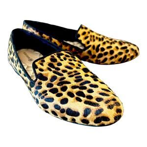 Birdies The Sterling Slip on Smoking Loafer in Cheetah Calf Hair 6.5